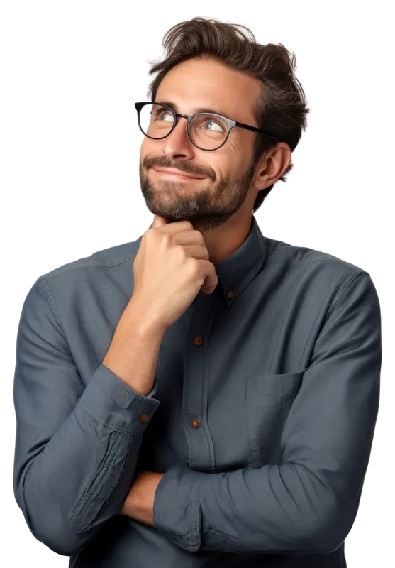 Man thinking about project ideas